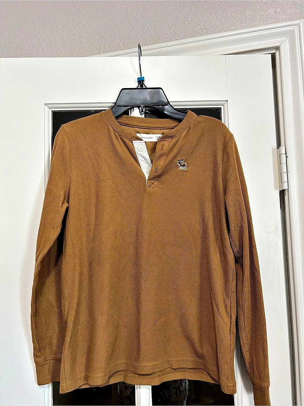 Abercrombie Kids Clean Waffle Long-Sleeve T-Shirt Brown 11/12
